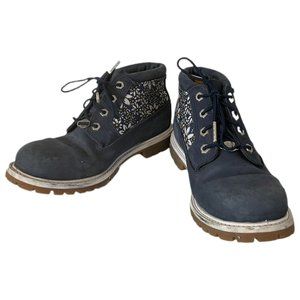 Timberland Nellie Floral Women’s Size 7 W Navy Blue Chukka Boots Shoes
